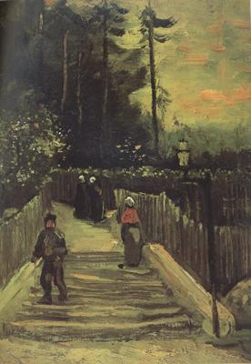 Vincent Van Gogh Sloping Path in Montmartre (nn004) oil painting image